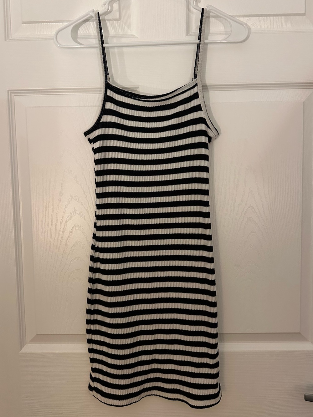 Billabong Black and White Striped Ribbed Tank Dress